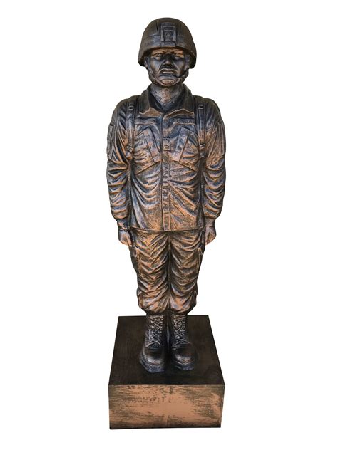 Patriotic Soldier on Base Aluminum Indoor/Outdoor Statue - Aluminum Sculptures