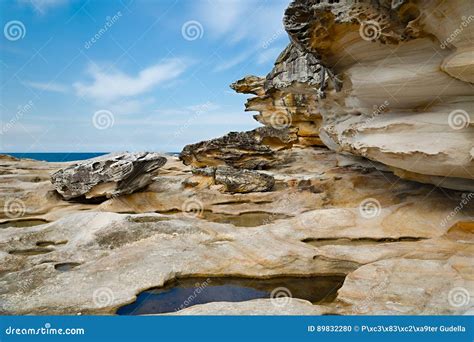 Coastal rock formations stock photo. Image of nature - 89832280