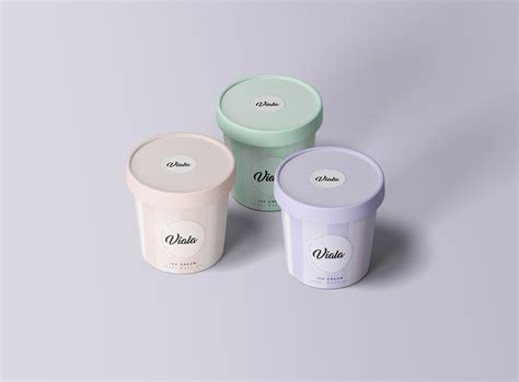 3 Free Ice Cream Cups Mockup (PSD)