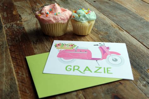 Grazie note card, thank you