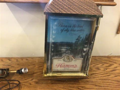 Vintage Hamms beer sign light swag hanging parts rotating motor works ...