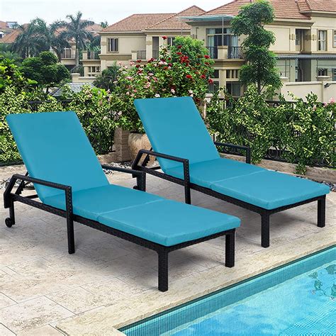 YODOLLA Adjustable Outdoor Chaise Lounge Chair Rattan Wicker Patio ...