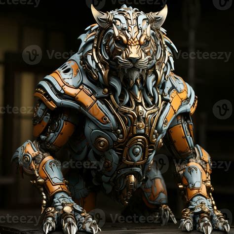 3D tiger robot 34208194 Stock Photo at Vecteezy