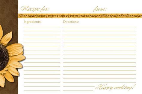 Recipe card template for word four per page - headgas