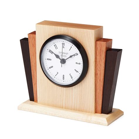 Deco Desktop Clock | art deco, desk clock, wood (With images) | Clock art, Wooden clock plans ...