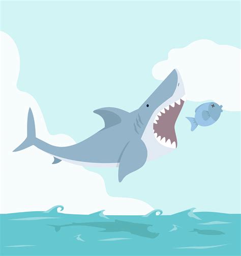 Shark Eating Fish Clipart Cartoon