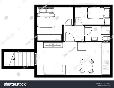 Bomb Shelters Bunker Bunker Floor Plan Stock Illustration 2132510959 ...