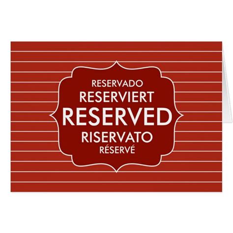 restaurant reserved table sign | Zazzle.com