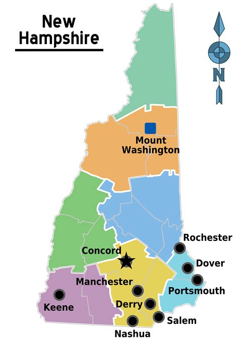 Map of New Hampshire Regions - Mapsof.Net