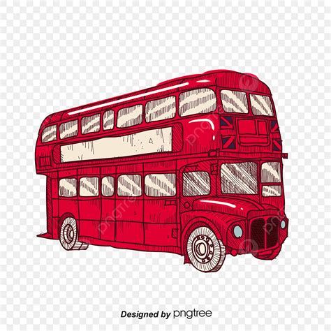 Double Decker Bus PNG Transparent, Cartoon Red Double Decker Bus, Bus ...