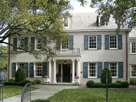 Light gray brick with blue shutters | Architect Spotlight: J. Wilson Fuqua and Associates ...