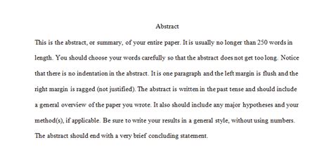 Writing An Apa Paper Abstract - Welcome to the Purdue OWL