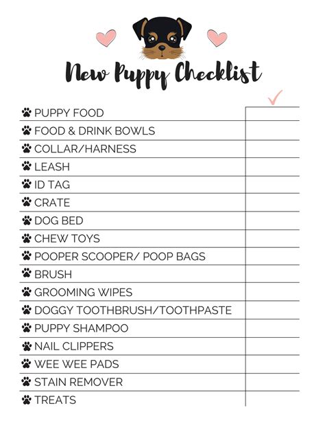 New Puppy Checklist Printable - Printable Word Searches