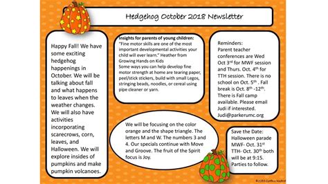 Hedgehog October 2018 Newsletter - ppt download