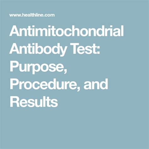 Antimitochondrial Antibody Test: Purpose, Procedure, and Results