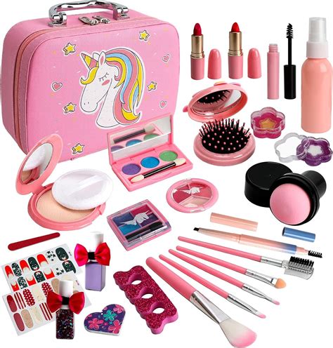 Buy Kids Makeup Kit for Girl, Real Washable Makeup Set for Kids, Toddler Makeup Kit , Princess ...