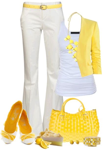 Yellow and white Outfit Set: - trends4everyone