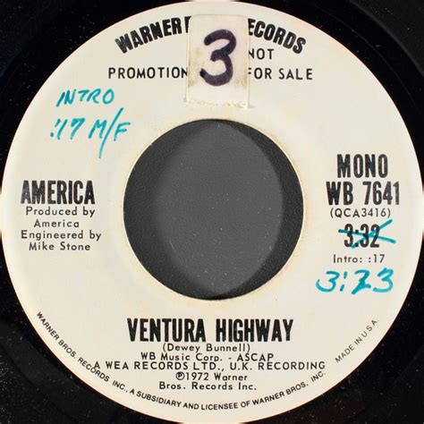 America - Ventura Highway (1972, Vinyl) | Discogs