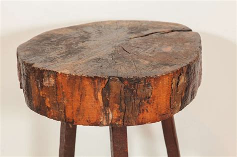 Rustic Wood Block Tall Side Table at 1stDibs | rustic wood side table, rustic wooden side table ...