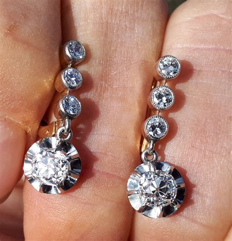 Perfect Gift! Original Antique diamond earrings. - Fine Antique Diamonds