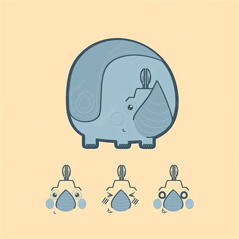 Premium Vector | Kawaii rhinoceros