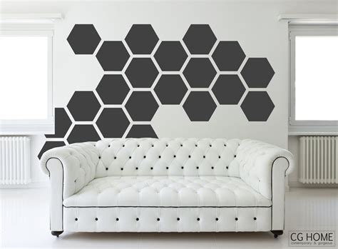 HEXAGON honeycomb wall decals geometric 12 inches COLORFUL wall sticker ...