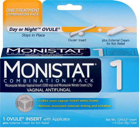 Monistat 1-Day Yeast Infection Treatment | Ovule + Itch Cream Combination Pack