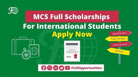 MCS Full Scholarships for International students 2021