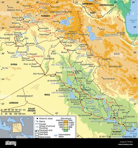 Tigris Euphrates River Basin Maps Cartography Hi Res Stock Photography ...