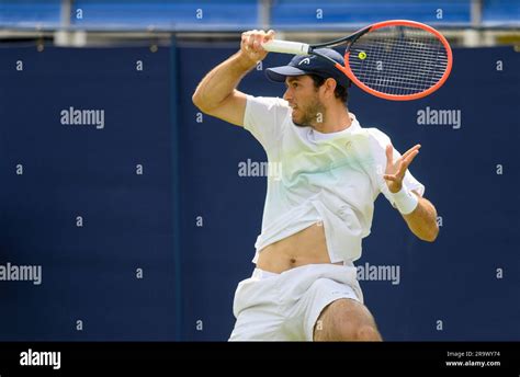 Nuno Borges (POR) playing in the first round on the first full day of ...