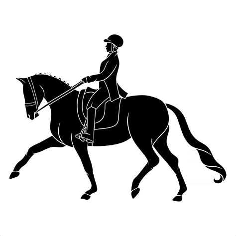 Horse Riding Woman Riding Dressage Horse in Silhouette 2512980 Vector Art at Vecteezy