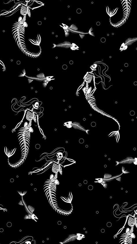 Mermaid Skeletons | Halloween wallpaper backgrounds, Art wallpaper, Witchy wallpaper