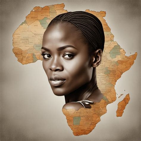 Africa Continent Map With A Women Portrait Integra by williamfracheboud on DeviantArt