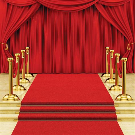 Buy SJOLOON Red Carpet Photography Backdrop Red Curtain Background Hollywood Star Red Carpet ...