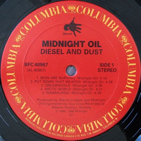 Midnight Oil Diesel and Dust Vinyl LP Album Gatefold - Etsy