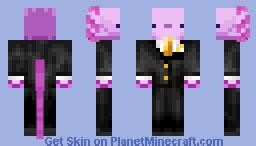 Purple Axolotl with Tuxedo Minecraft Skin