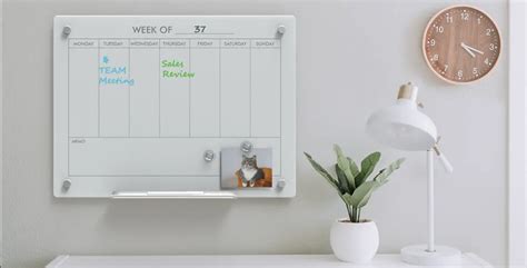 Magnetic Glass Whiteboard Calendar - Weekly - ASIA LINK