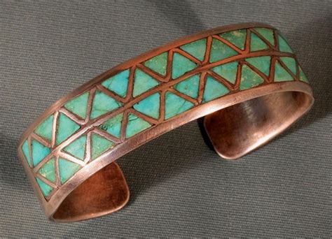 Geometric Inlay Cuff - Native American Jewelry by Zuni