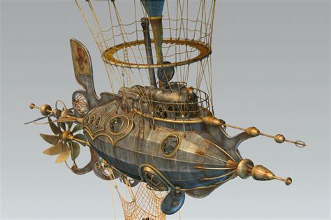 3d model steampunk steam dieselpunk airship | Steampunk airship ...