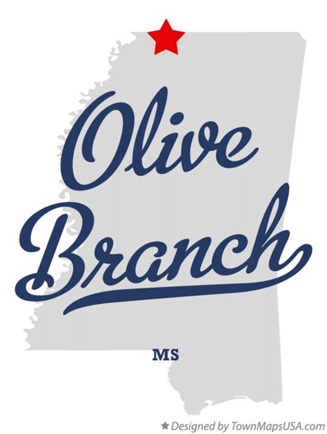 Map of Olive Branch, MS, Mississippi