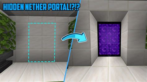 Cara Membuat HIDDEN NETHER PORTAL 2x3 Di Minecraft PE |Redstone ...