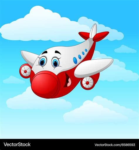 Cartoon plane character Royalty Free Vector Image