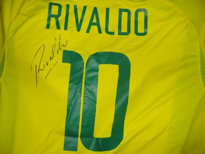 Signed Rivaldo Football Shirt - Home - Brazil