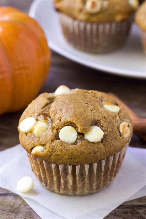 Pumpkin White Chocolate Chip Muffins - Oh Sweet Basil