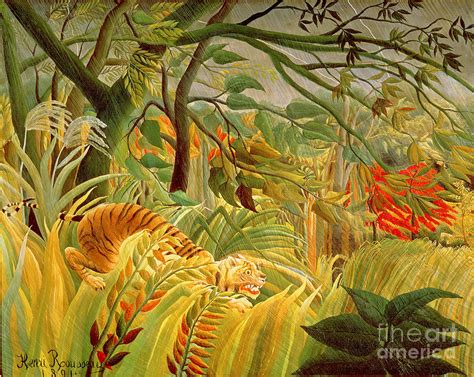 Tiger in a Tropical Storm Painting by Henri Rousseau - Pixels