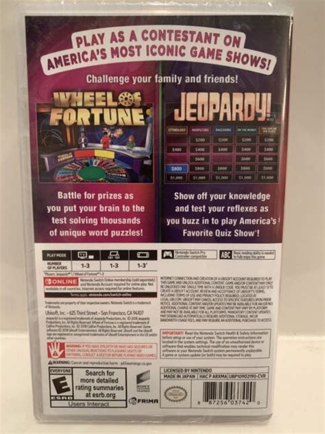 Wheel of Fortune & Jeopardy! Nintendo Switch BRAND NEW FACTORY SEALED ...