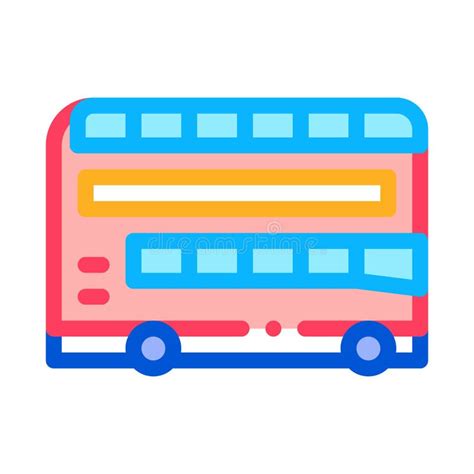 Double Decker Sightseeing Bus Icon Vector Outline Illustration Stock Vector - Illustration of ...