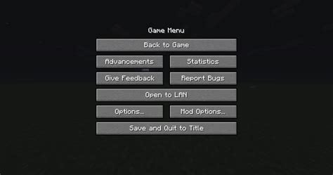 Game Menu Mod Option - Minecraft Mod