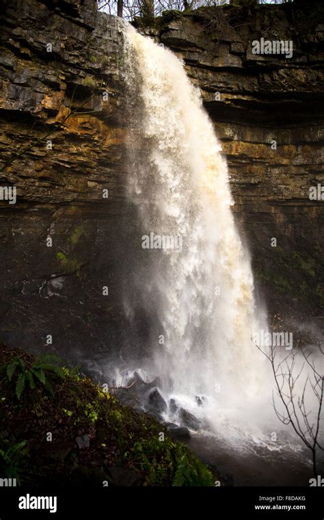 Hardraw Force, the largest single drop waterfall in England Stock Photo - Alamy