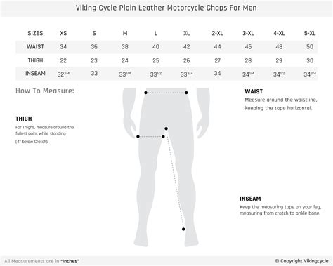 Harley Chaps Size Chart | Portal.posgradount.edu.pe